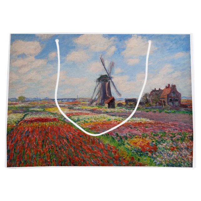 Claude Monet - Tulpenfeld in Holland Große Geschenktüte (Vorderseite)