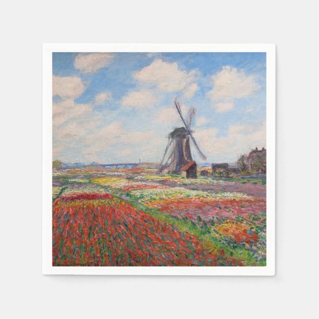 Claude Monet - Tulpenfeld in Holland Serviette (Vorderseite)