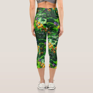 Claude Monet Typ Stilgarten Iris Capri Leggings