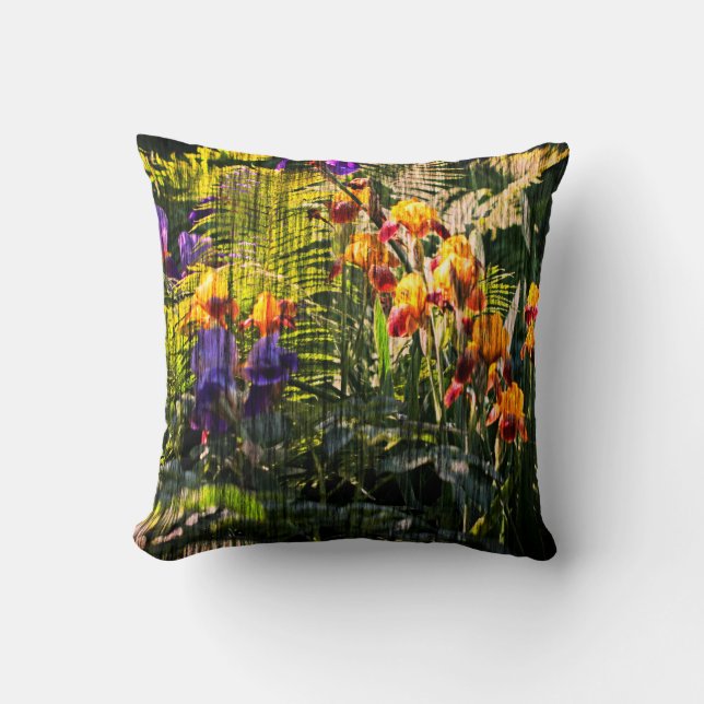 Claude Monet Type Garden Iris Kissen (Vorderseite)