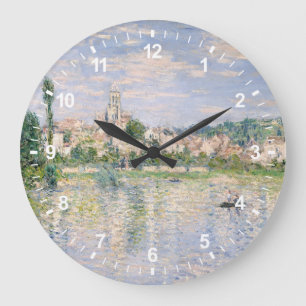 Claude Monet V�theuil im Sommer Große Wanduhr