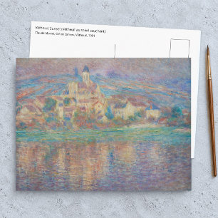 Claude Monet - Vetheuil, Sonnenuntergang Postkarte