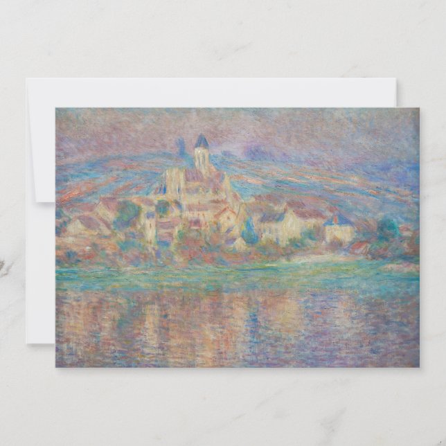Claude Monet - Vetheuil, Sunset Dankeskarte (Vorderseite)