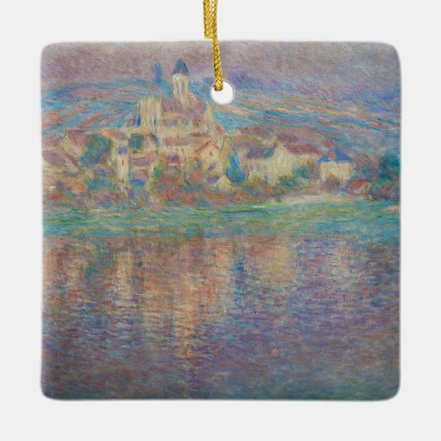 Claude Monet - Vetheuil, Sunset Keramikornament (Vorderseite)