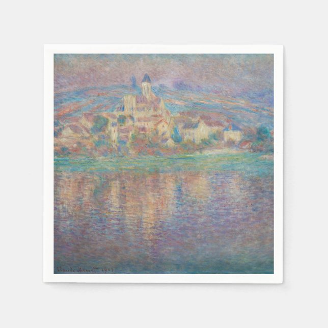 Claude Monet - Vetheuil, Sunset Serviette (Vorderseite)