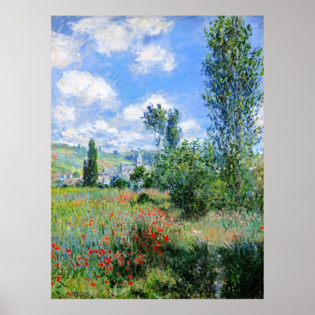 Claude Monet, View of Vé theuil, 1880 Poster (Vorne)