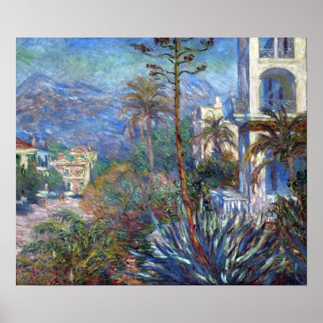 Claude Monet Villas in Bordighera Poster (Vorne)