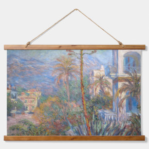 Claude Monet - Villas in Bordighera Wandteppich Mit Holzrahmen