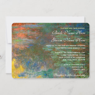 Claude Monet Vintage Seerosen Hochzeit Einladung