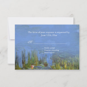 Claude Monet Vintage Seerosen-RSVP-Hochzeit RSVP Karte