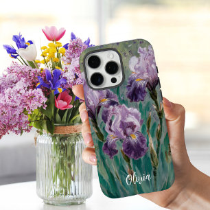Claude Monet Violette Schwertlilien-Blumen, Person iPhone 16 Pro Max Hülle