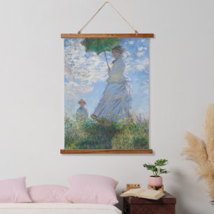 Claude Monet Wall Art Frau mit Sonnenschirm Wandteppich Mit Holzrahmen
