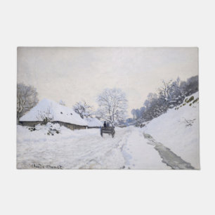 Claude Monet - Warte auf der Snowy Road bei Honfle Fußmatte