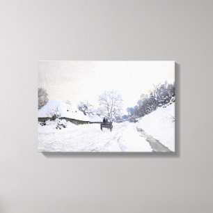 Claude Monet - Warte auf der Snowy Road bei Honfle Leinwanddruck