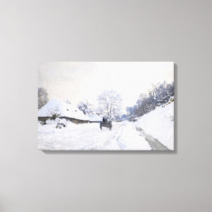 Claude Monet - Warte auf der Snowy Road bei Honfle Leinwanddruck