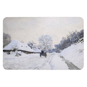 Claude Monet - Warte auf der Snowy Road bei Honfle Magnet