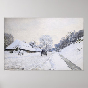 Claude Monet - Warte auf der Snowy Road bei Honfle Poster