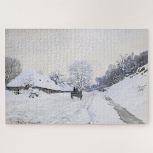 Claude Monet - Warte auf der Snowy Road bei Honfle Puzzle