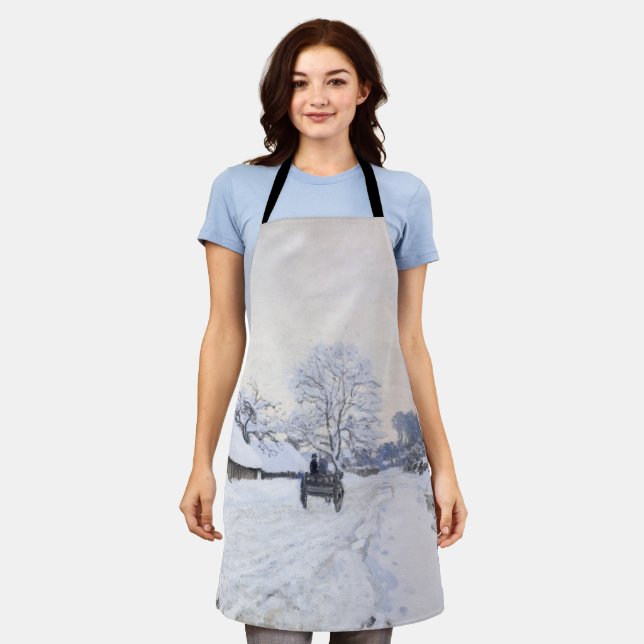 Claude Monet - Warte auf der Snowy Road bei Honfle Schürze (Getragen)