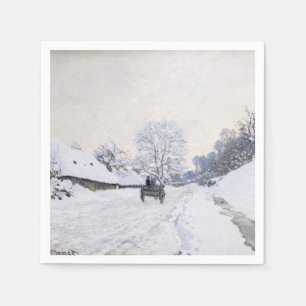 Claude Monet - Warte auf der Snowy Road bei Honfle Serviette