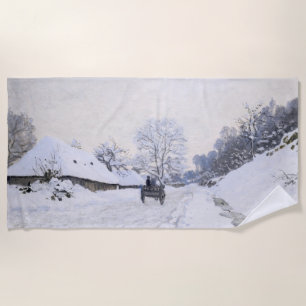 Claude Monet - Warte auf der Snowy Road bei Honfle Strandtuch