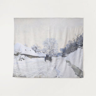 Claude Monet - Warte auf der Snowy Road bei Honfle Wandteppich