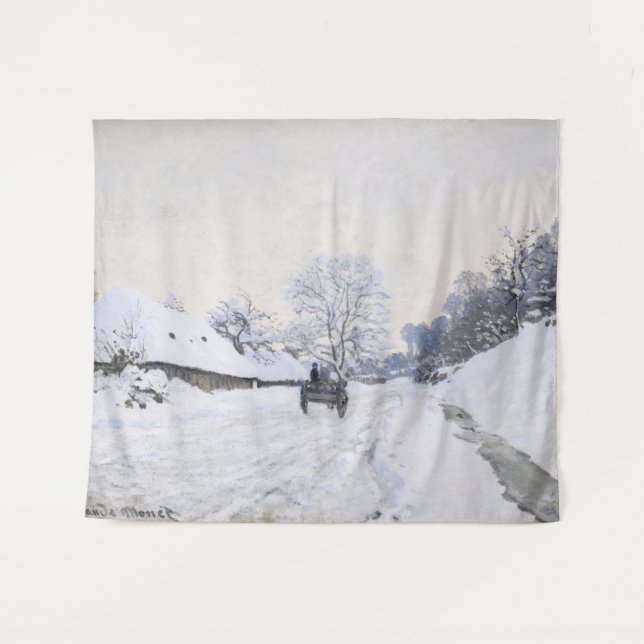 Claude Monet - Warte auf der Snowy Road bei Honfle Wandteppich (Vorderseite (Horizontal))