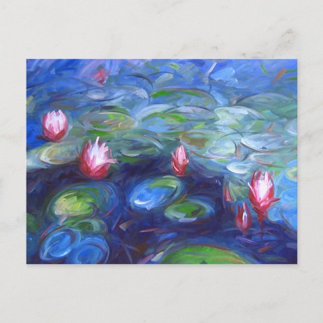Claude Monet: Wasser Lilien 2 Postkarte (Vorderseite)