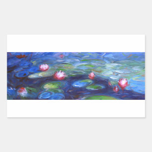 Claude Monet: Wasser-Lilien 2 Rechteckiger Aufkleber