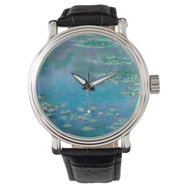 Claude Monet. Wasser Lilien. Französischer Impress Armbanduhr (Vorderseite)