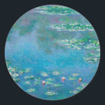 Claude Monet. Wasser Lilien. Französischer Impress Runder Aufkleber<br><div class="desc">Claude Monet Aufkleber "Water Lilies".</div>