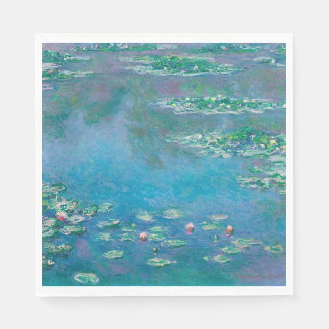 Claude Monet. Wasser Lilien. Französischer Impress Serviette (Vorderseite)