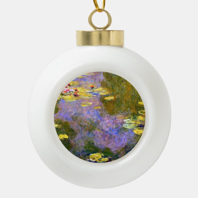Claude Monet: Wasser-Lilien Keramik Kugel-Ornament (Vorderseite)
