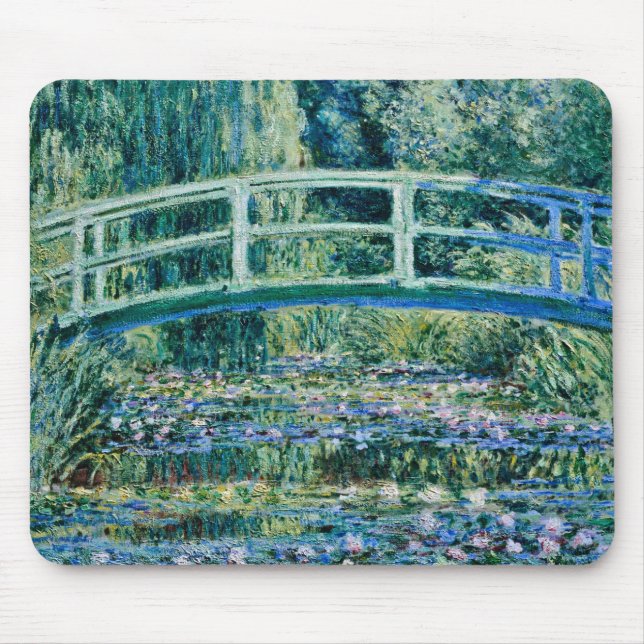 Claude Monet - Wasserläufer und Japanische Brücke Mousepad (Vorne)