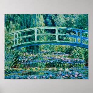 Claude Monet - Wasserläufer und Japanische Brücke Poster