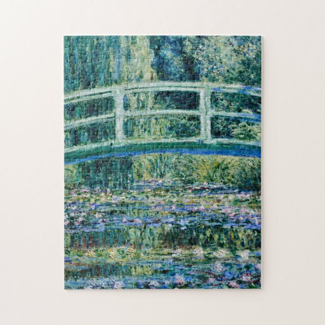 Claude Monet - Wasserläufer und Japanische Brücke Puzzle (Vertikal)