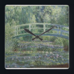 Claude Monet - Wasserläufer und Japanische Brücke Quadratische Wanduhr<br><div class="desc">Claude Monet - Wasserläufer und Japanische Brücke</div>