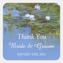 Claude Monet Wasserlilie Gastgeschenk Hochzeit als Quadratischer Aufkleber