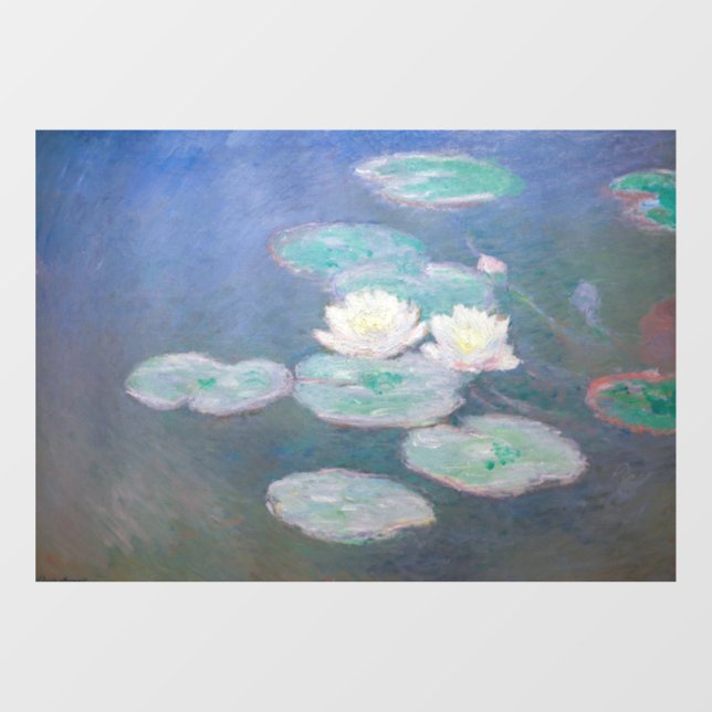 Claude Monet - Wasserlilien, Abend-Effekt Fensteraufkleber (Blatt)