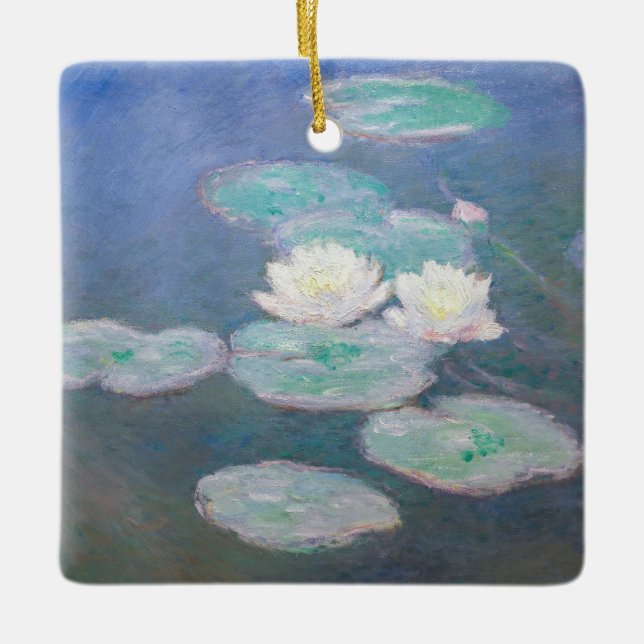 Claude Monet - Wasserlilien, Abend-Effekt Keramikornament (Vorderseite)