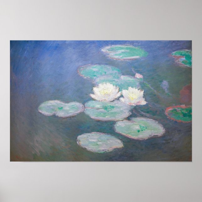Claude Monet - Wasserlilien, Abend-Effekt Poster (Vorne)