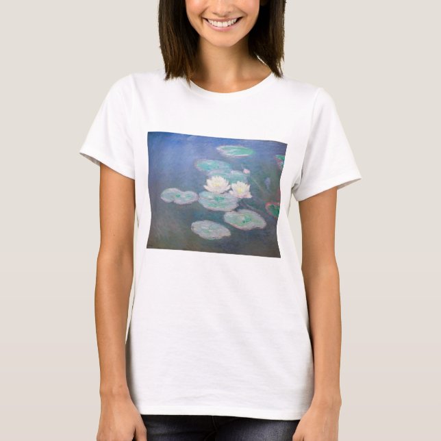 Claude Monet - Wasserlilien, Abend-Effekt T-Shirt (Vorderseite)