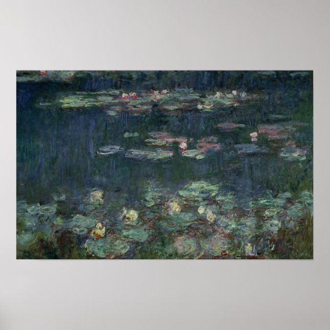 Claude Monet | Wasserlilien: Grüne Überlegungen Poster (Vorne)