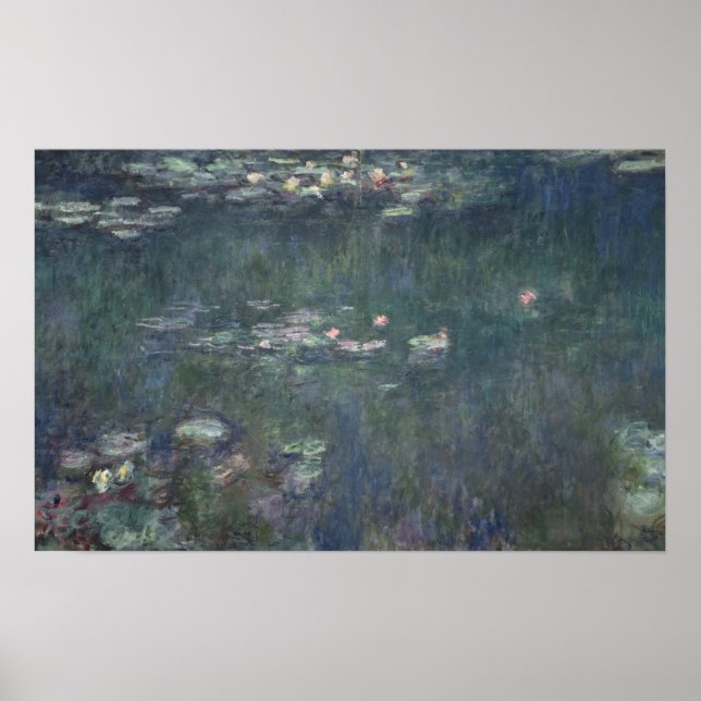 Claude Monet | Wasserlilien: Grüne Überlegungen Poster (Vorne)