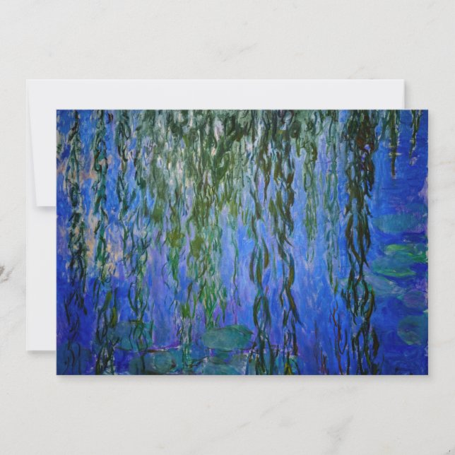 Claude Monet - Wasserlilien mit weinender Weide Dankeskarte (Vorderseite)