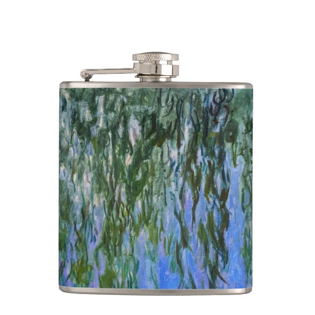 Claude Monet - Wasserlilien mit weinender Weide Flachmann (Vorderseite)