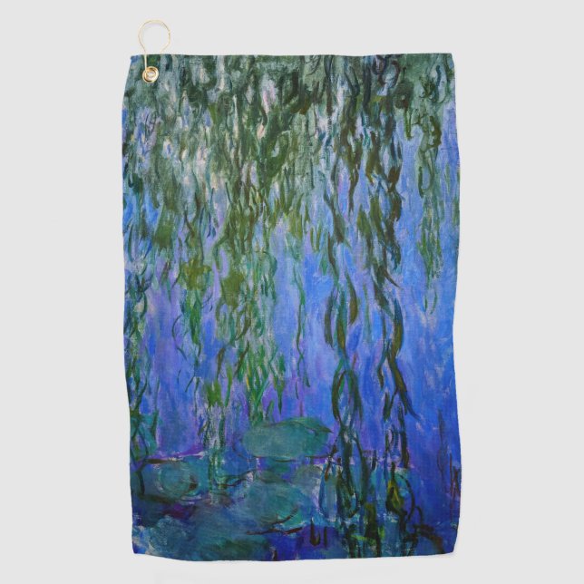 Claude Monet - Wasserlilien mit weinender Weide Golfhandtuch (Vorderseite)