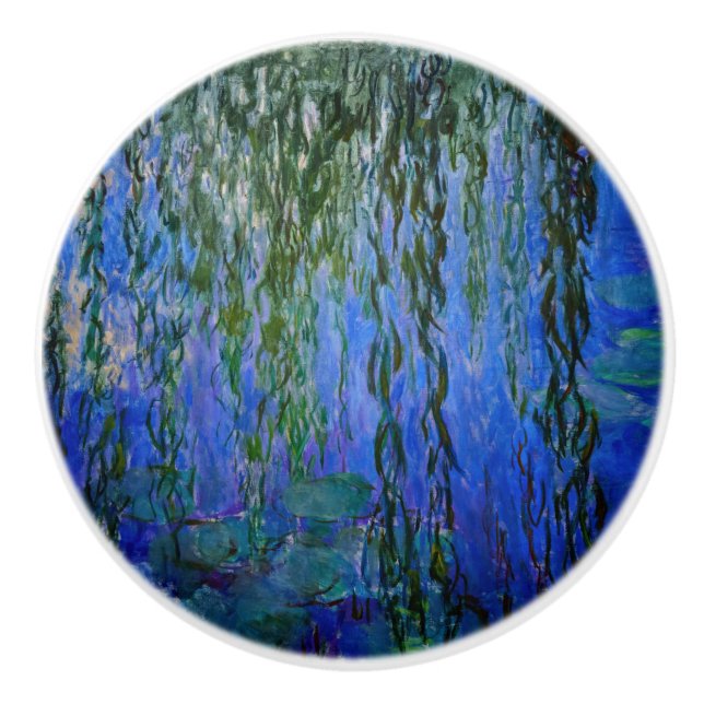 Claude Monet - Wasserlilien mit weinender Weide Keramikknauf (Vorderseite)