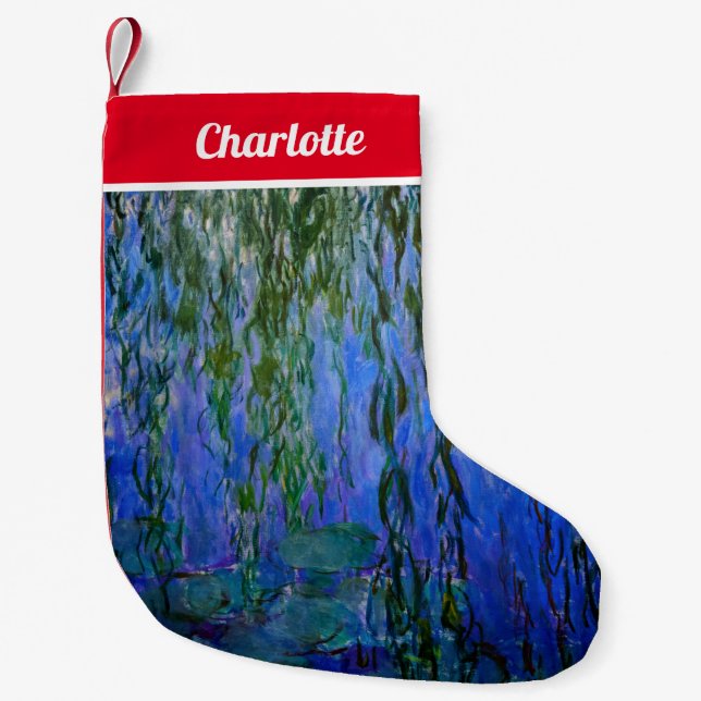 Claude Monet - Wasserlilien mit weinender Weide Kleiner Weihnachtsstrumpf (Vorderseite)