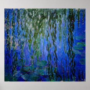 Claude Monet - Wasserlilien mit weinender Weide Poster